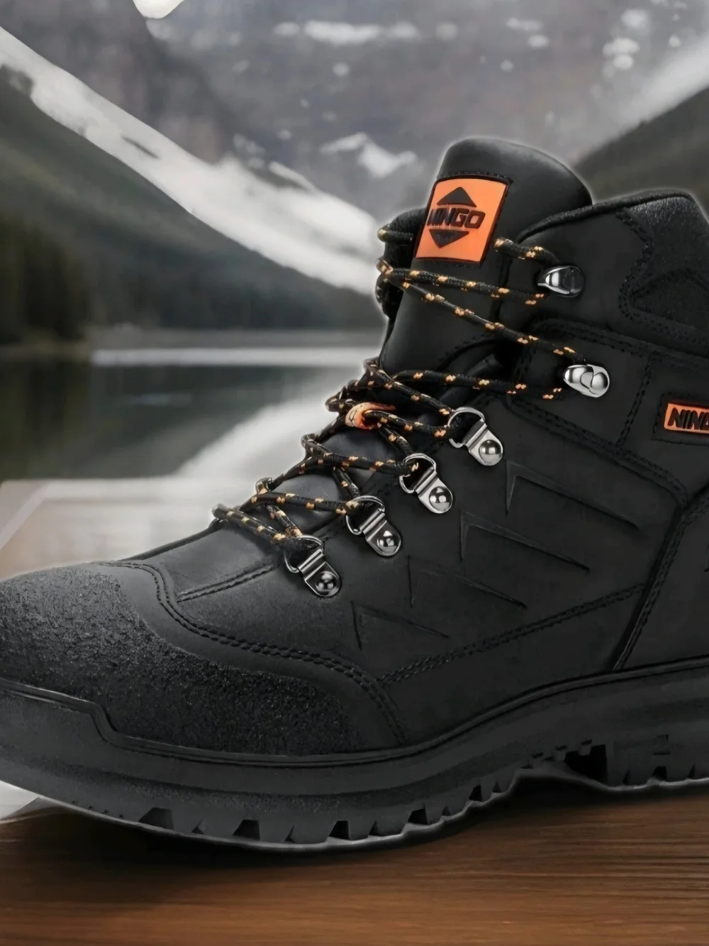 Ningo Men's Steel Toe Work Boots Leather IndustrialConstruction Safety Size 13us
